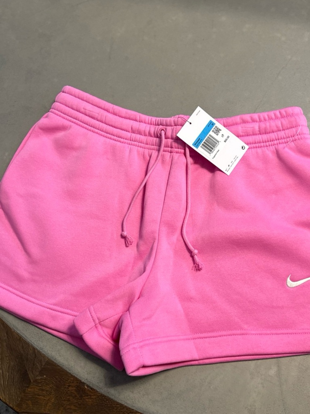 Nike Women's Pink Fleece Drawstring Athletic Shorts